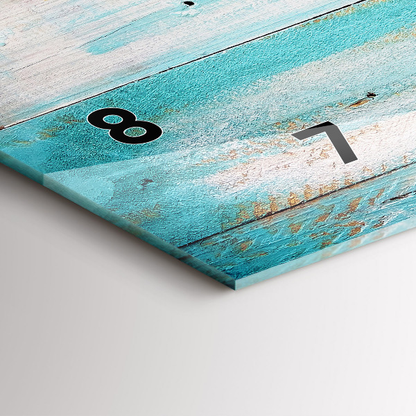 Horizontal wall clock Blue boards