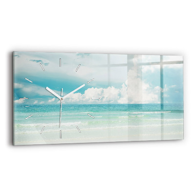 Horizontal wall clock Sea landscape