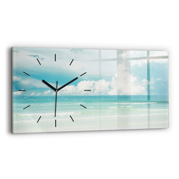 Horizontal wall clock Sea landscape