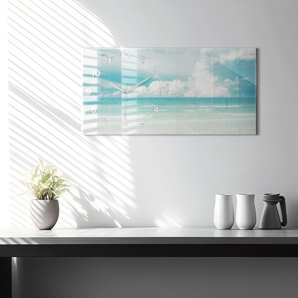 Horizontal wall clock Sea landscape