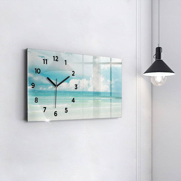 Horizontal wall clock Sea landscape