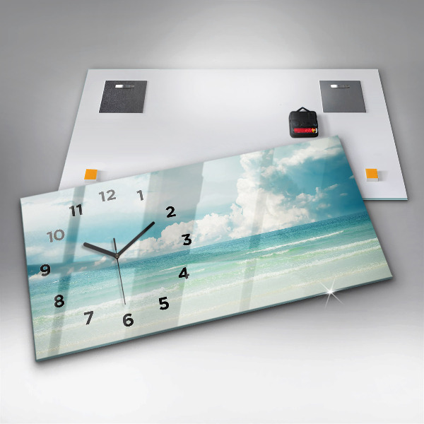 Horizontal wall clock Sea landscape