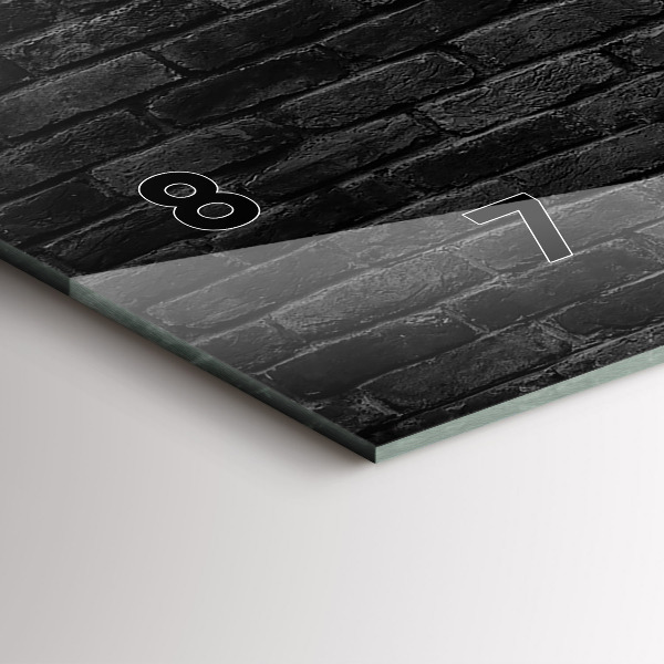 Horizontal wall clock Dark brick wall