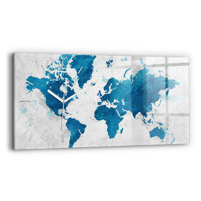 Horizontal wall clock World map