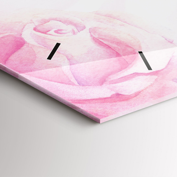 Horizontal wall clock Roses abstract