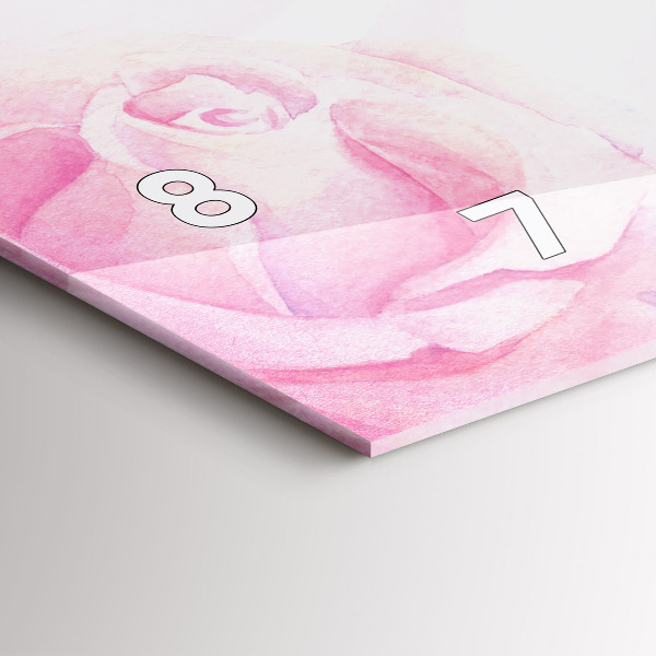 Horizontal wall clock Roses abstract