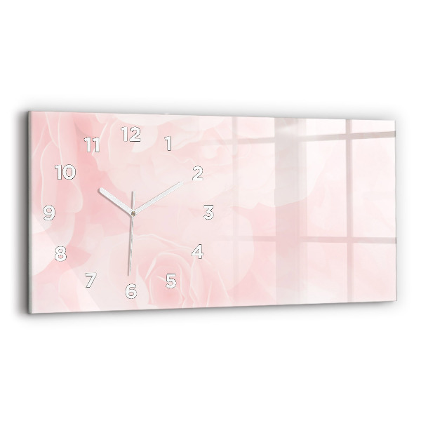 Horizontal wall clock Blooming roses