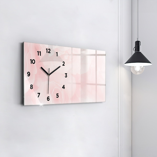 Horizontal wall clock Blooming roses