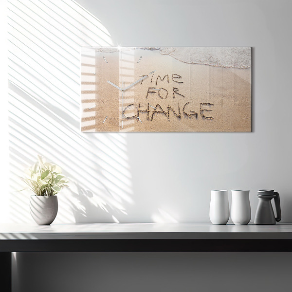 Horizontal wall clock Beach Quote