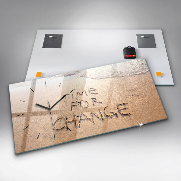 Horizontal wall clock Beach Quote