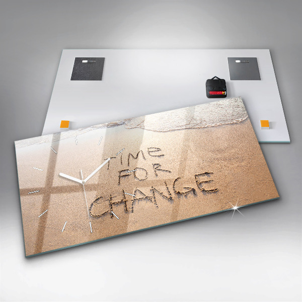 Horizontal wall clock Beach Quote