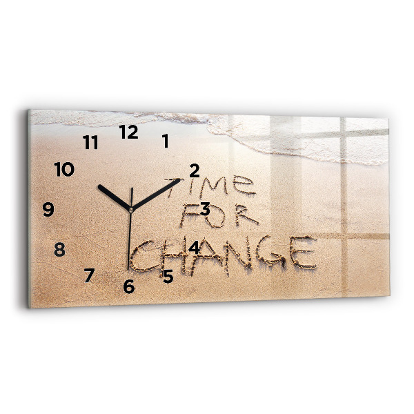 Horizontal wall clock Beach Quote