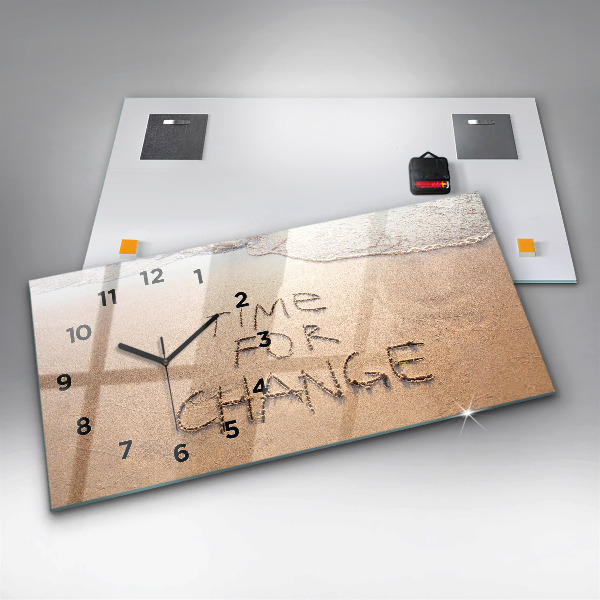 Horizontal wall clock Beach Quote