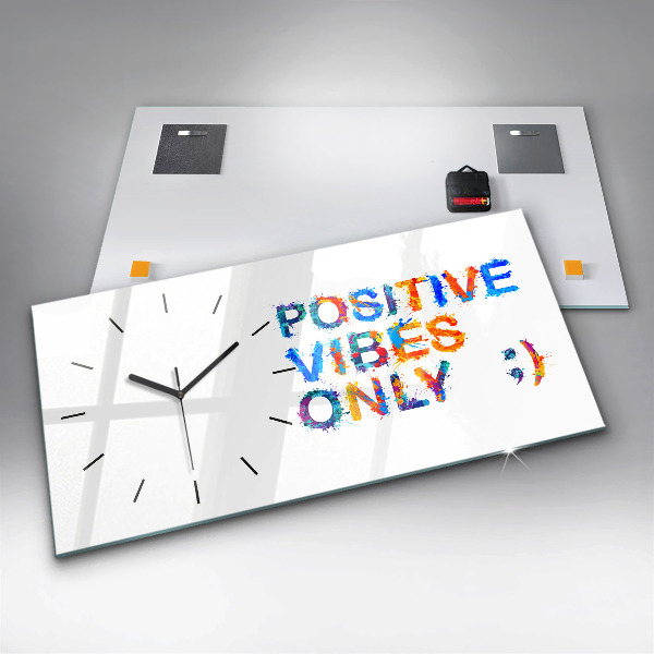 Horizontal wall clock Positive quote