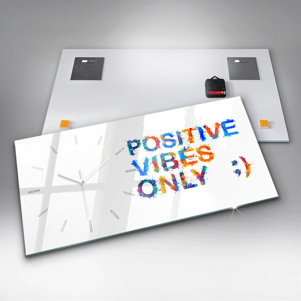 Horizontal wall clock Positive quote