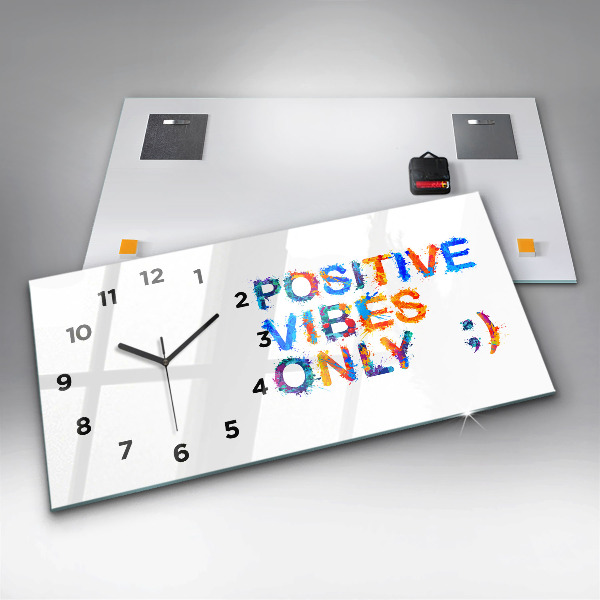 Horizontal wall clock Positive quote
