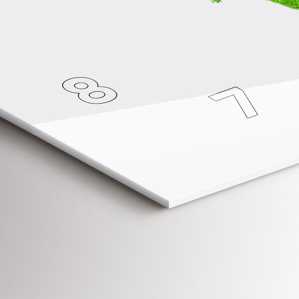 Horizontal wall clock Green grass map