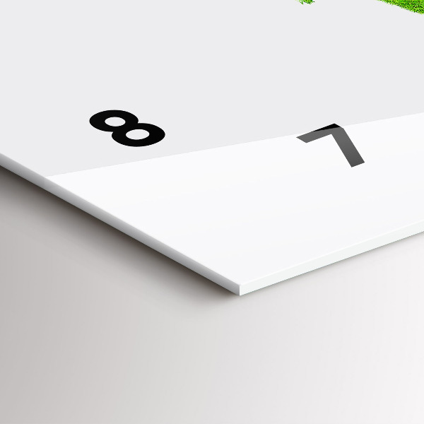 Horizontal wall clock Green grass map