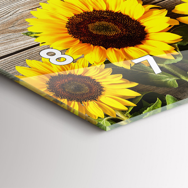 Horizontal wall clock Sunflowers
