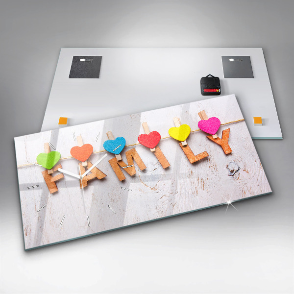 Horizontal wall clock The inscription family