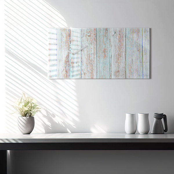 Horizontal wall clock Pastel Wood
