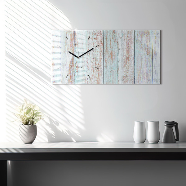 Horizontal wall clock Pastel Wood