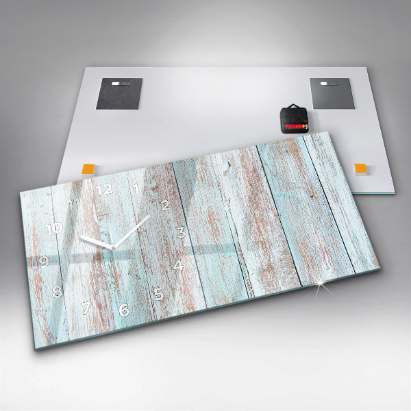 Horizontal wall clock Pastel Wood