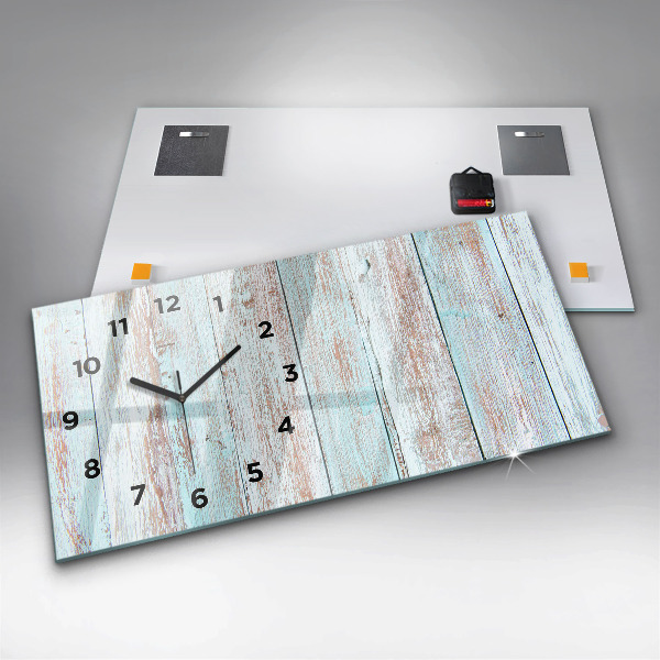 Horizontal wall clock Pastel Wood