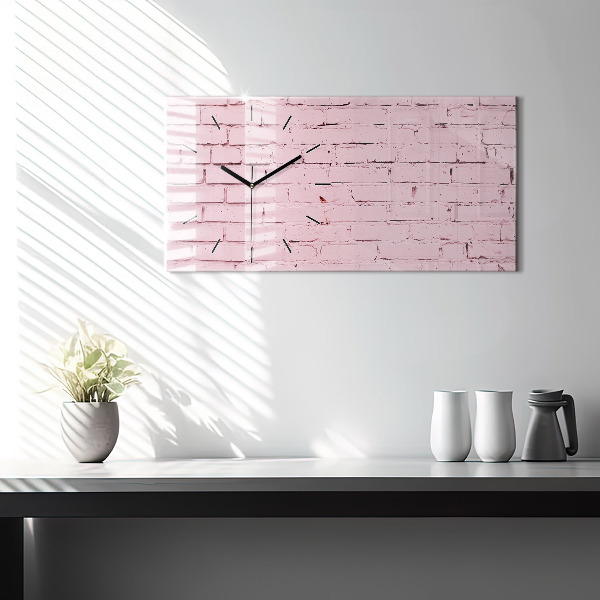 Horizontal wall clock Brick wall