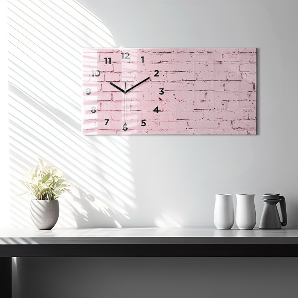 Horizontal wall clock Brick wall