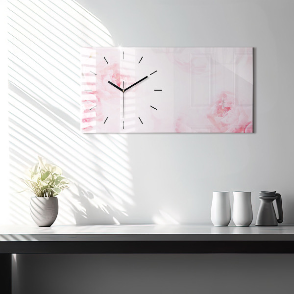 Horizontal wall clock Blooming flowers