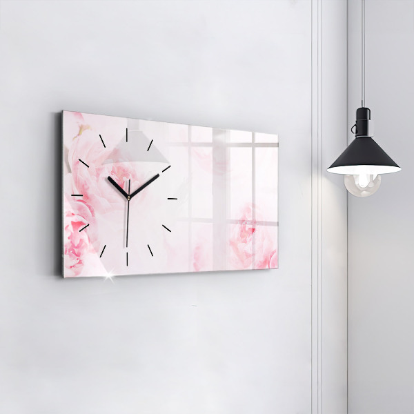 Horizontal wall clock Blooming flowers