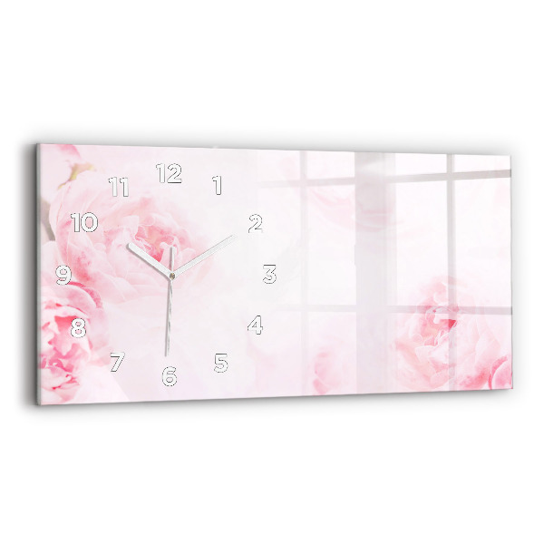 Horizontal wall clock Blooming flowers