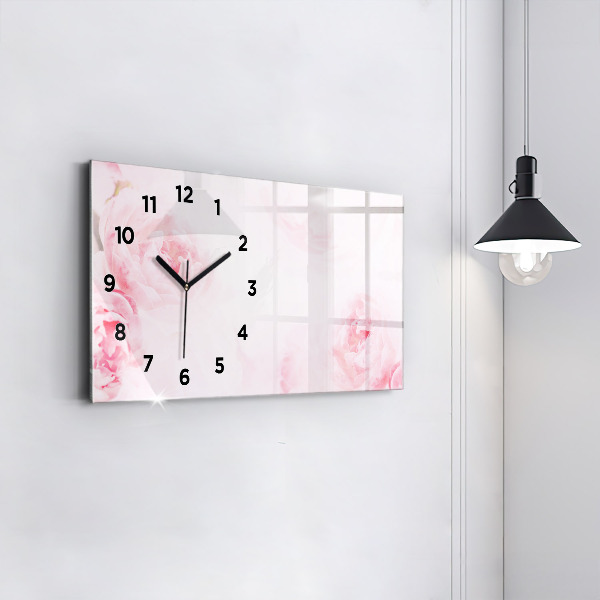 Horizontal wall clock Blooming flowers