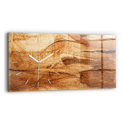 Horizontal wall clock Wood texture