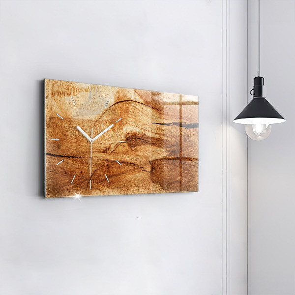 Horizontal wall clock Wood texture