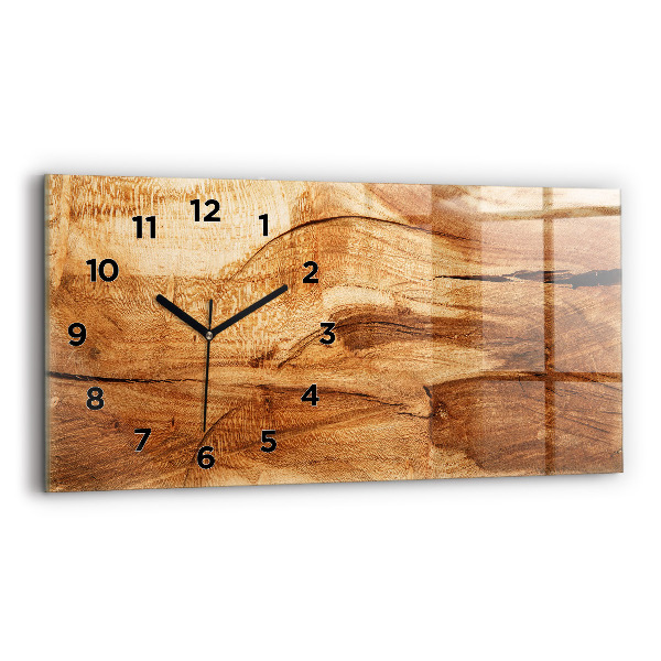 Horizontal wall clock Wood texture