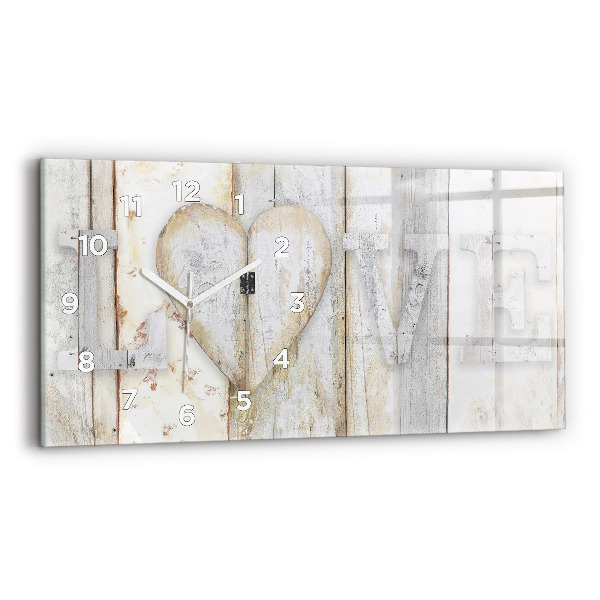 Horizontal wall clock The inscription love