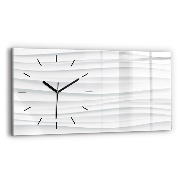 Horizontal wall clock Waves texture
