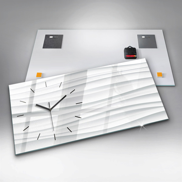 Horizontal wall clock Waves texture