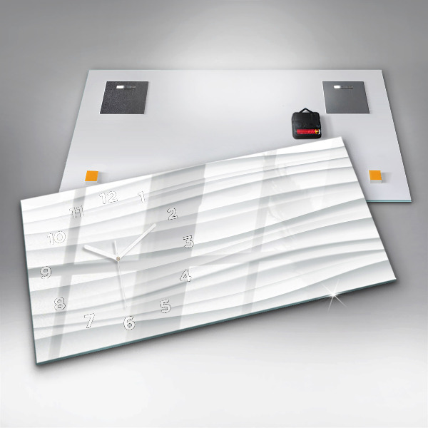 Horizontal wall clock Waves texture