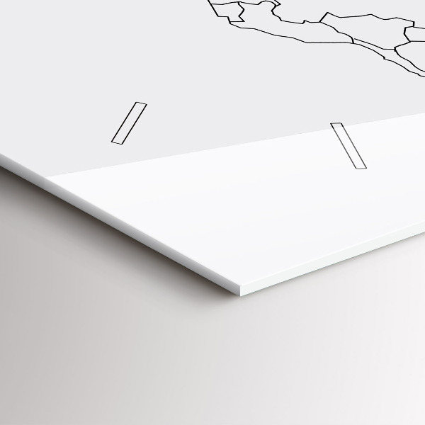 Horizontal wall clock Outline map of the world