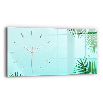Horizontal wall clock Palm leaves
