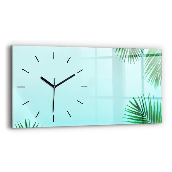 Horizontal wall clock Palm leaves