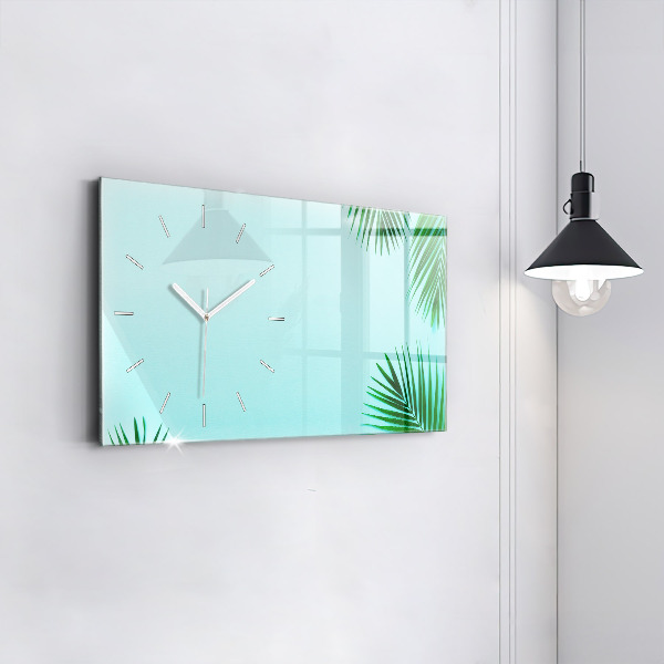 Horizontal wall clock Palm leaves