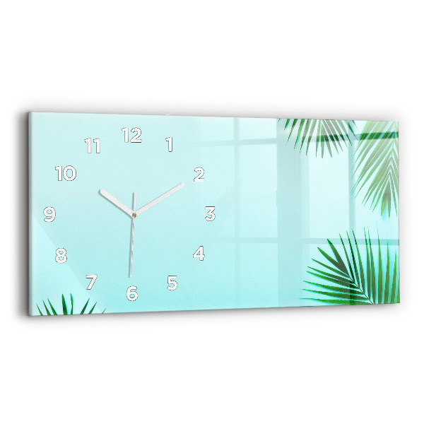 Horizontal wall clock Palm leaves