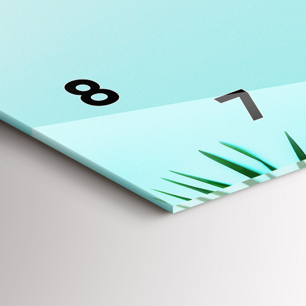 Horizontal wall clock Palm leaves