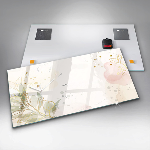 Horizontal wall clock Pastel abstraction