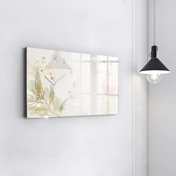 Horizontal wall clock Pastel abstraction