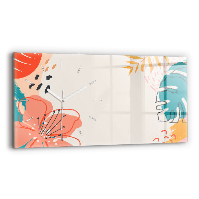 Horizontal wall clock Hawaiian plants